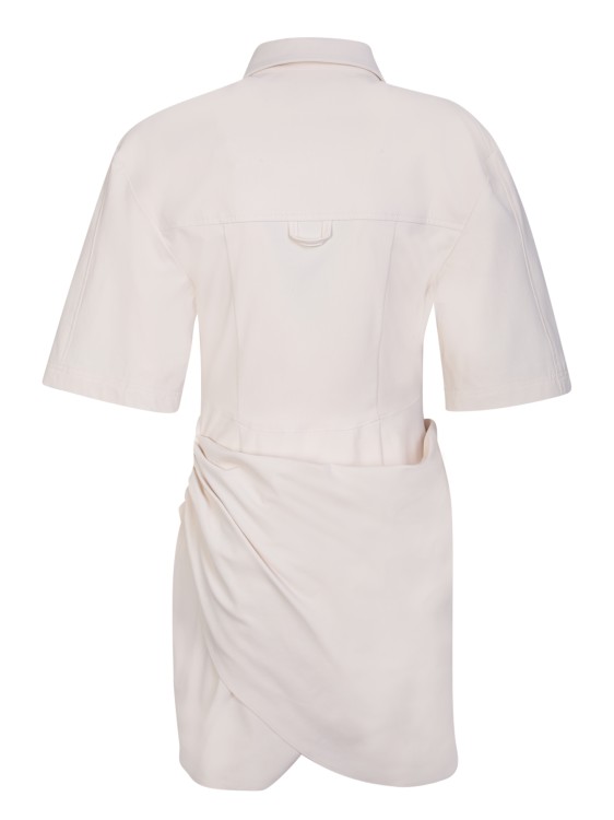 Shop Jacquemus Ivory Camisa Mini Dress In White