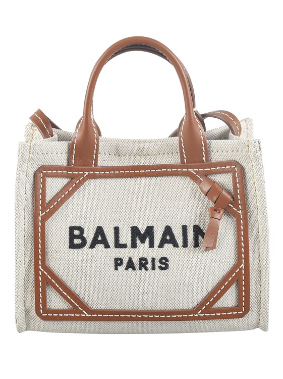 Balmain Two Rolled Top Handles Bag In White