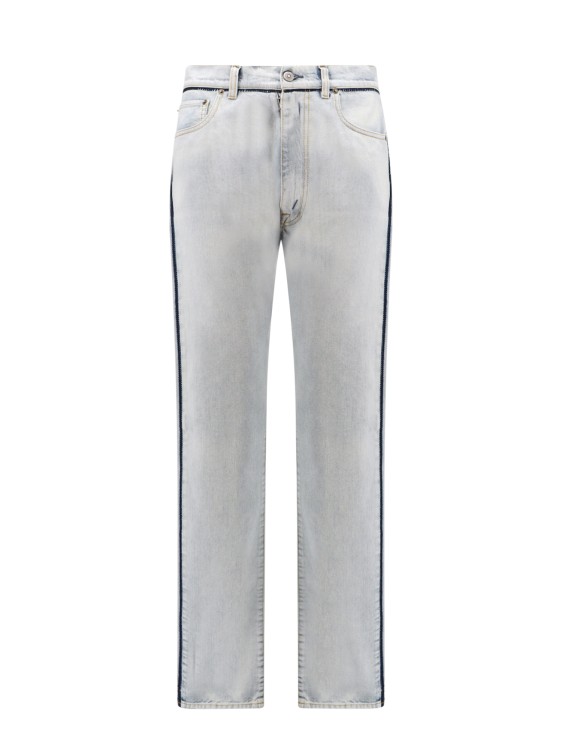 Shop Maison Margiela Cotton Jeans With Contrasting Profiles In White