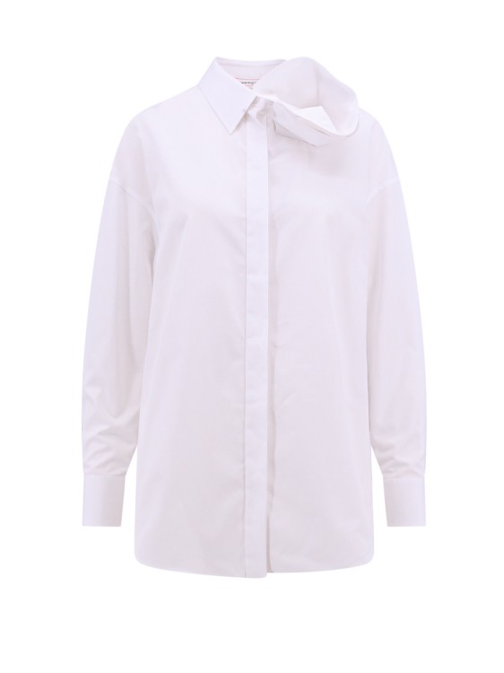 Shop Alexander Mcqueen White Cotton Shirt With Frontal Rouches