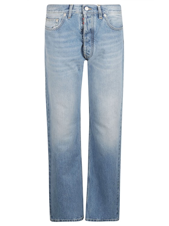 Shop Maison Margiela Blue Straight-leg Jeans
