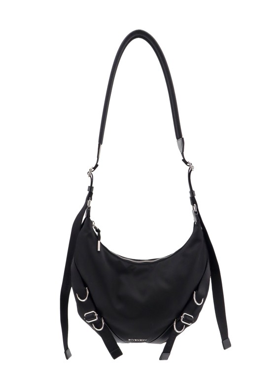 Shop Givenchy Nylon Shoulder Bag With Frontal Straps In Black