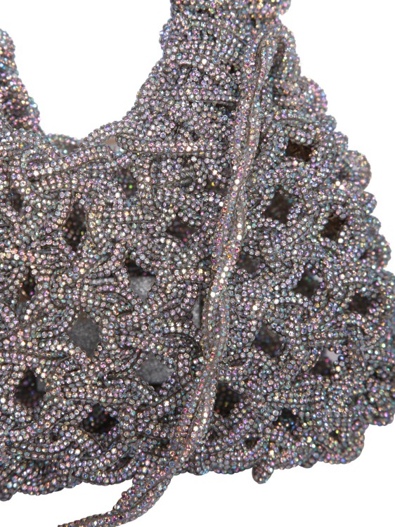 Shop Hibourama Knitted Bag Embellished With Silver Beads