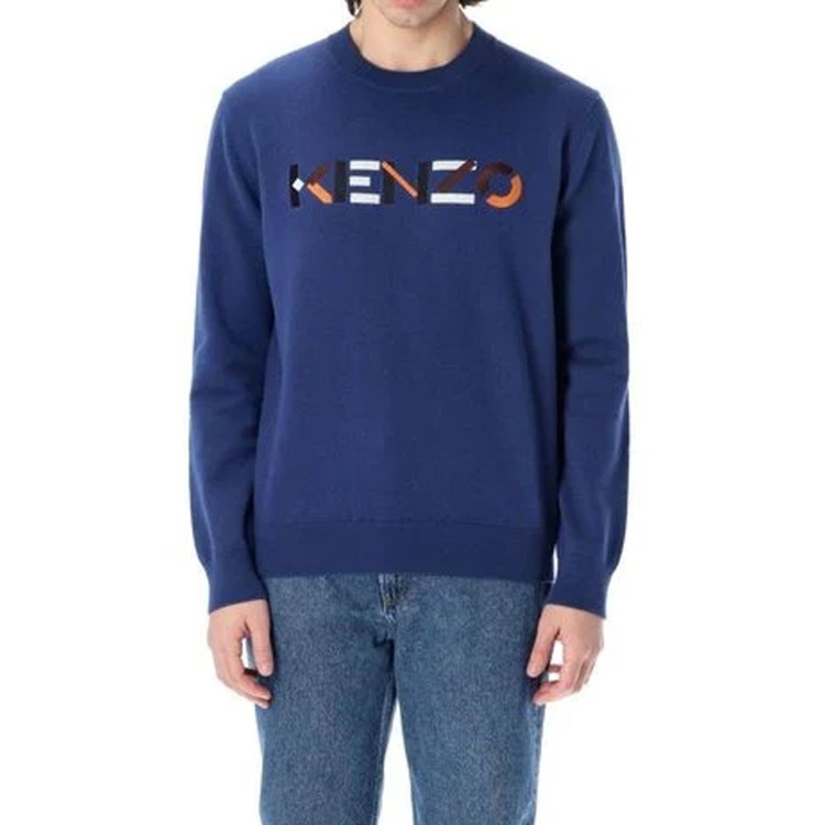 Shop Kenzo Cotton Logo Sweater In Green