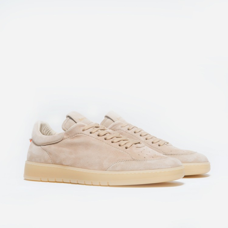 Shop Barracuda Ivory Soft Suede Sneakers In Pink