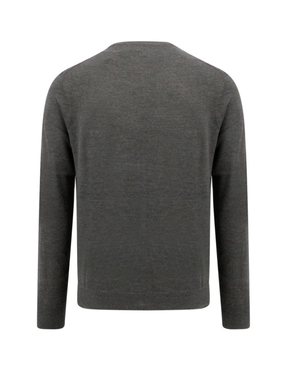 Shop Polo Ralph Lauren Wool Slim Fit Sweater With Logo Embroidery In Grey