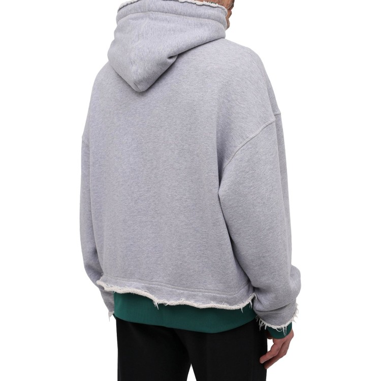 Shop Palm Angels Double Layered Hoodie In Grey