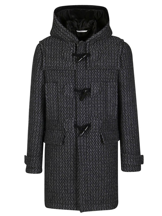 Valentino Spigola Wool Coat In Black