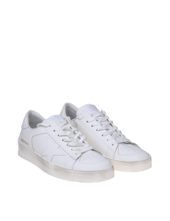 Shop Golden Goose Stardan White Leather Sneakers