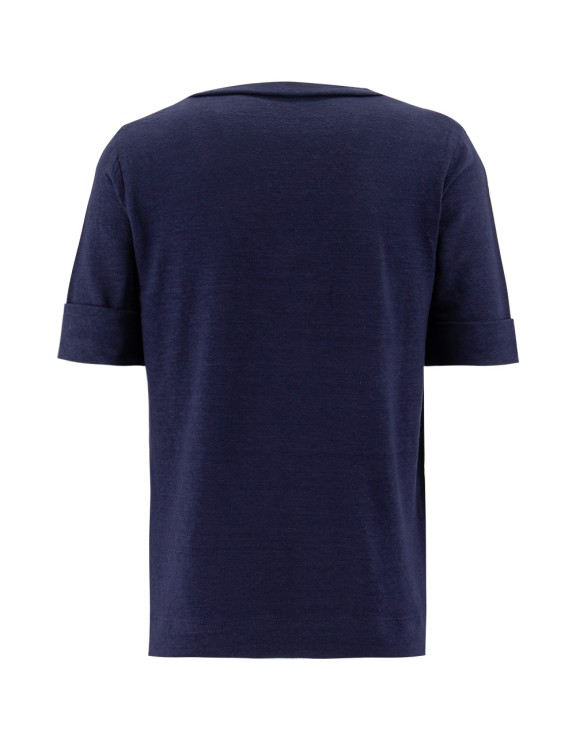 Shop Fedeli Navy Linen T-shirt In Blue