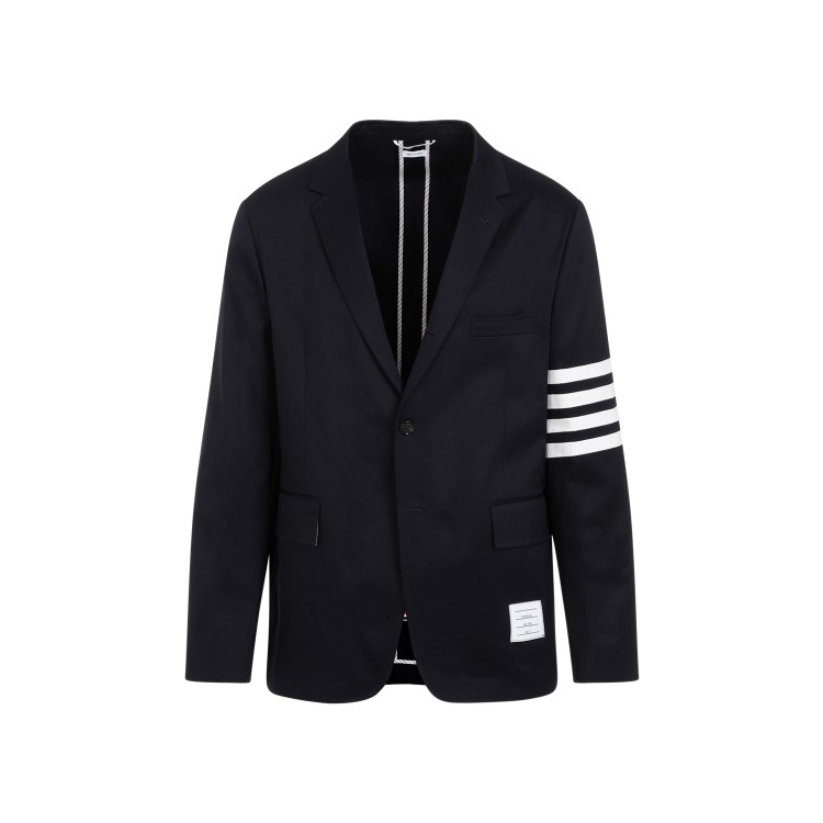 Thom Browne Unconstructed Navy Cotton Classic Jacket In Blue
