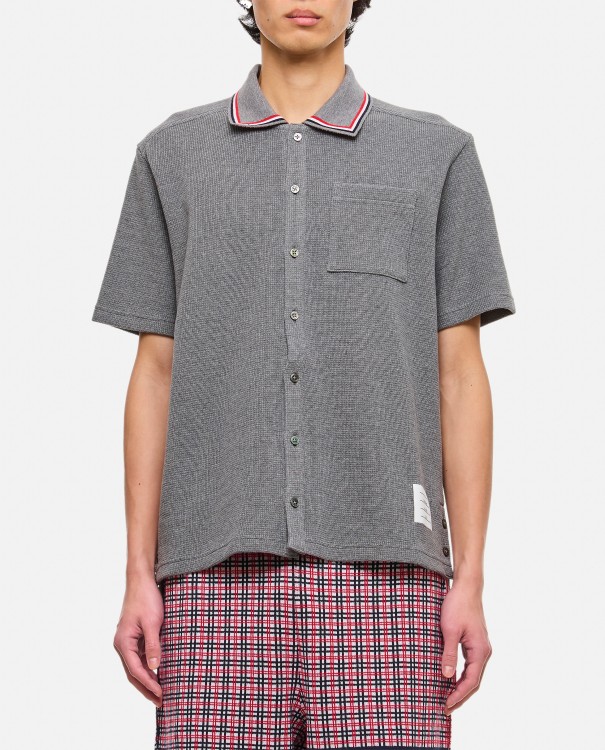 Thom Browne Cotton Button Down Shirt In Grey