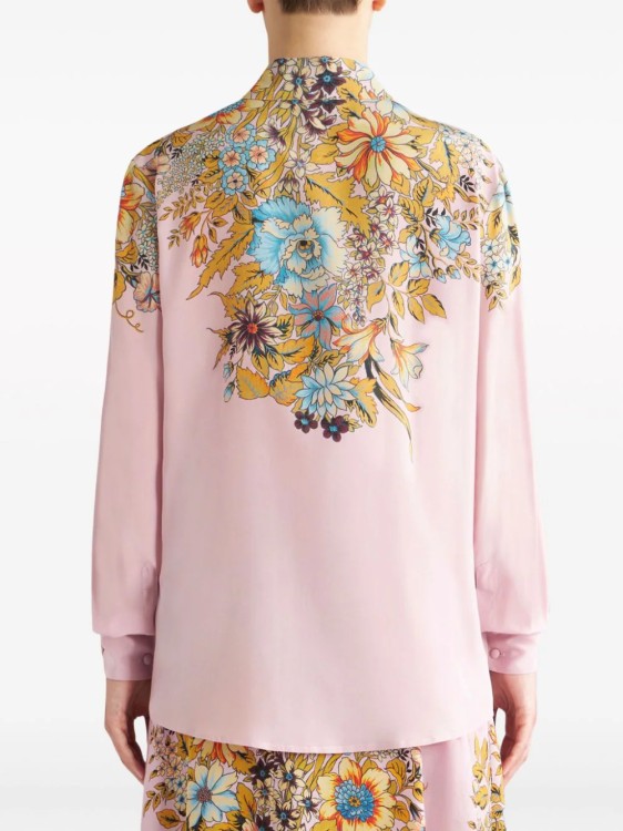 Shop Etro Pink Floral-print Shirt
