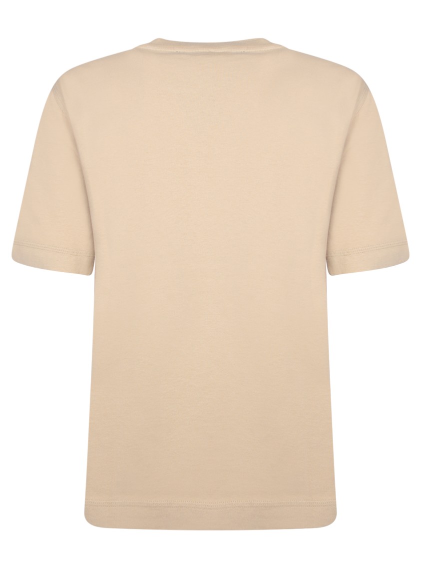 Burberry Beige Cotton T-shirts In Neutral