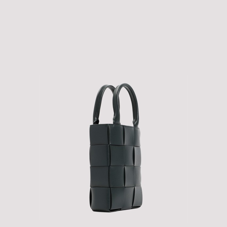 Shop Bottega Veneta Inkwell Mini Cassette North Shout Shoulder Bag In Black