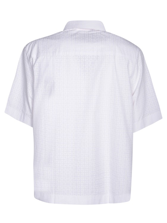Shop Givenchy Short-sleeved Jacquard Shirt With 4g All-over Pattern In White