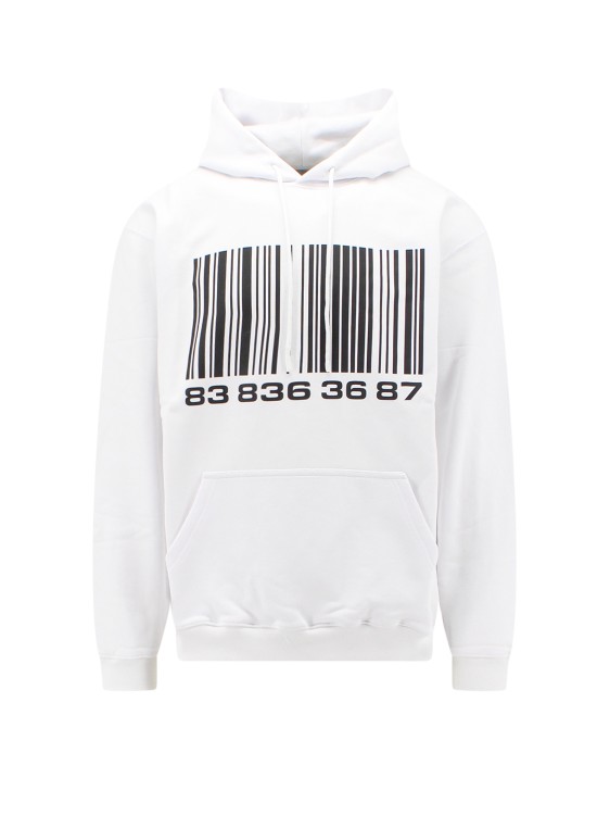 Shop Vtmnts Cotton Sweatshirt With Iconic Frontal Barcode In White