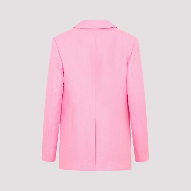 Shop Etro Pink Linen And Silk Fuji Jacket