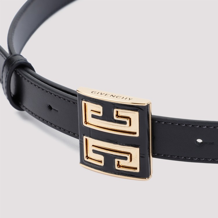 Givenchy 4g Logo Square Buckle Leather Belt In Blue