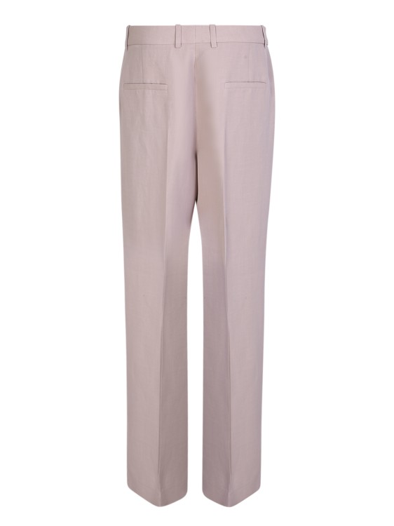 Shop Fabiana Filippi Linen And Viscose Trousers In Pink