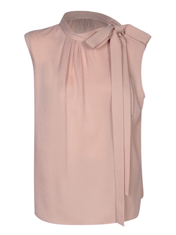 Givenchy Mock-neck Silk Blouse In Pink