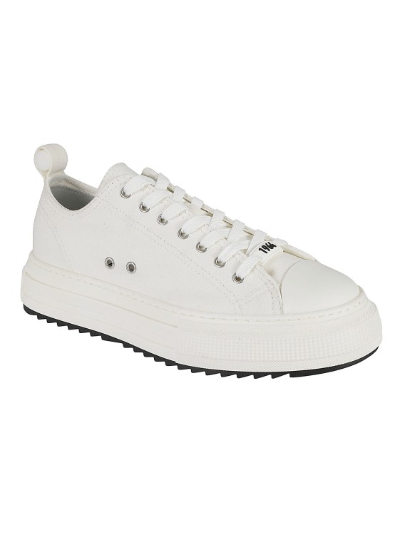 Shop Dsquared2 Ivory White Canvas Sneakers