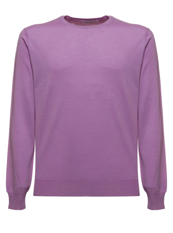 Gaudenzi Long-sleeved Lilac Cashmere Sweater In Purple
