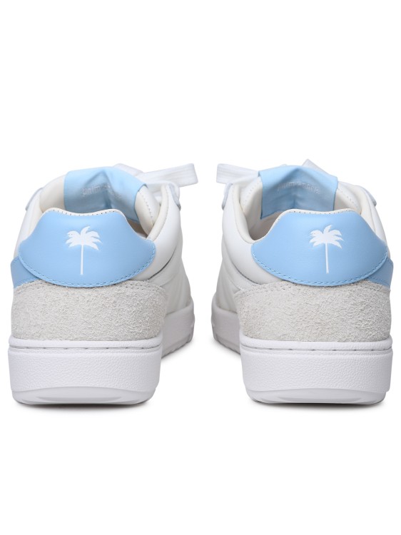 Shop Palm Angels Palm Beach University' White Leather Sneakers