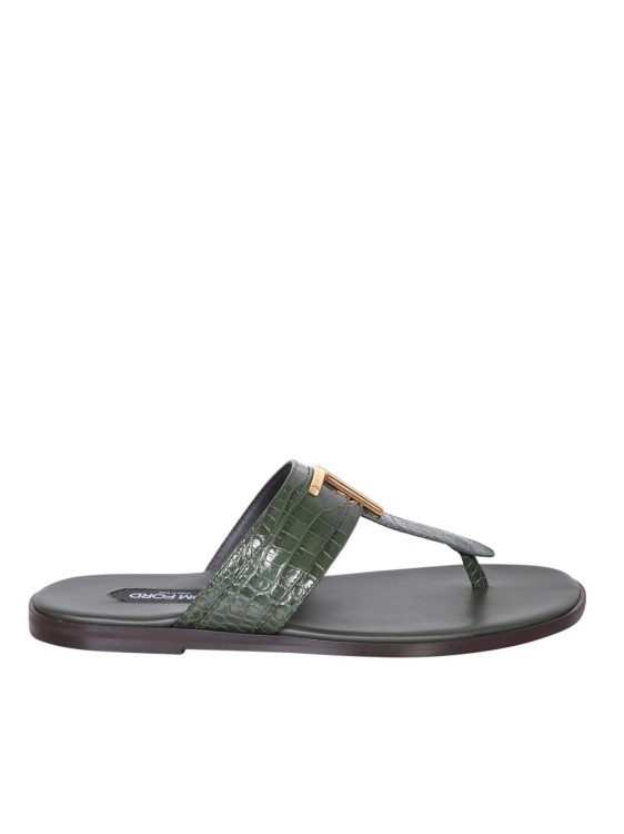 Tom Ford Green Leather Sandals