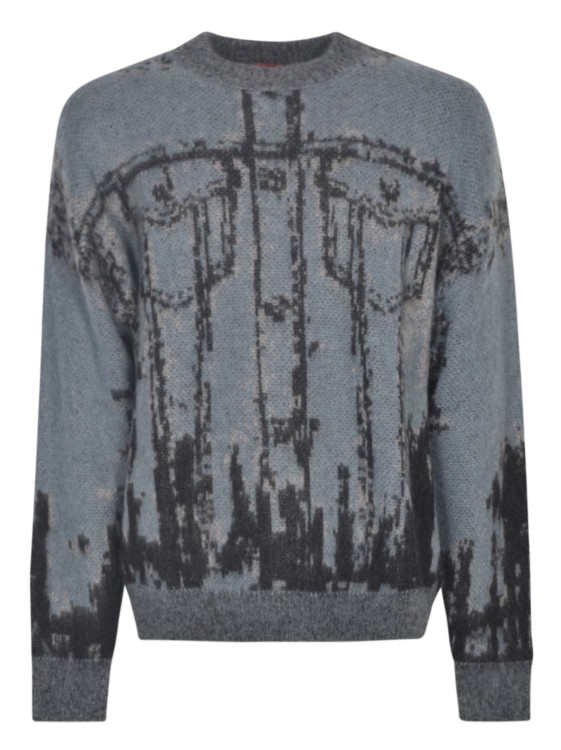 Shop Diesel K-patmos Patterned-intarsia Sweatshirt In Grey