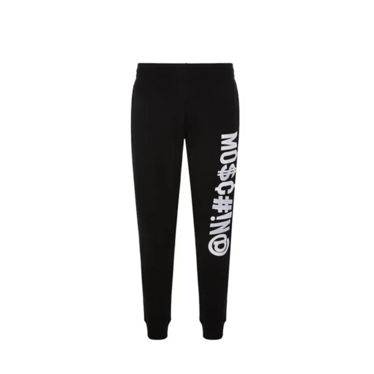 Shop Moschino Logo Jogging Pants In Black