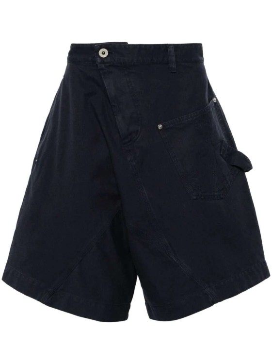 Shop Jw Anderson Twisted Cotton Bermuda Shorts In Black