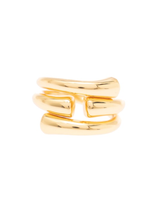 Shop Federica Tosi New Tube' Gold-colored Ring In 18k Gold-plated Bronze In Not Applicable