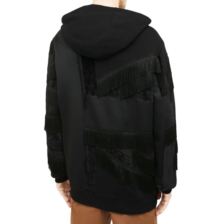 Shop Burberry Cotton Logo Hooded Sweatshirt In Black