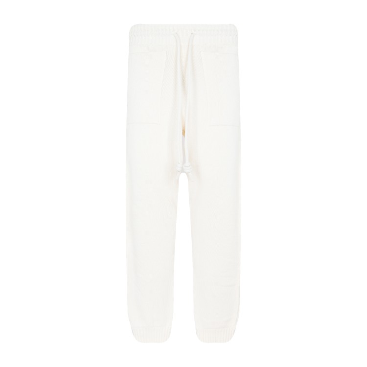 Shop Off-white Beige Cotton 3d Diag Knit Pants In Neutrals