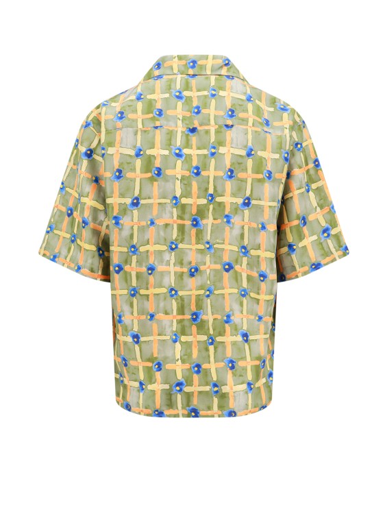 Shop Marni Habotai Silk Shirt With Saraband Print In Neutrals