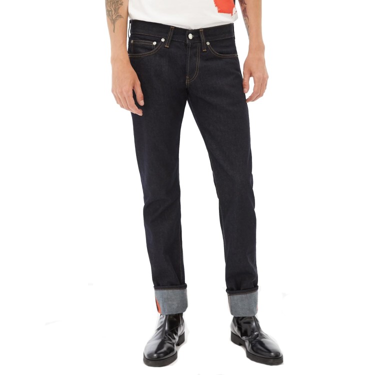 Shop Helmut Lang Blue Cotton Denim Jeans