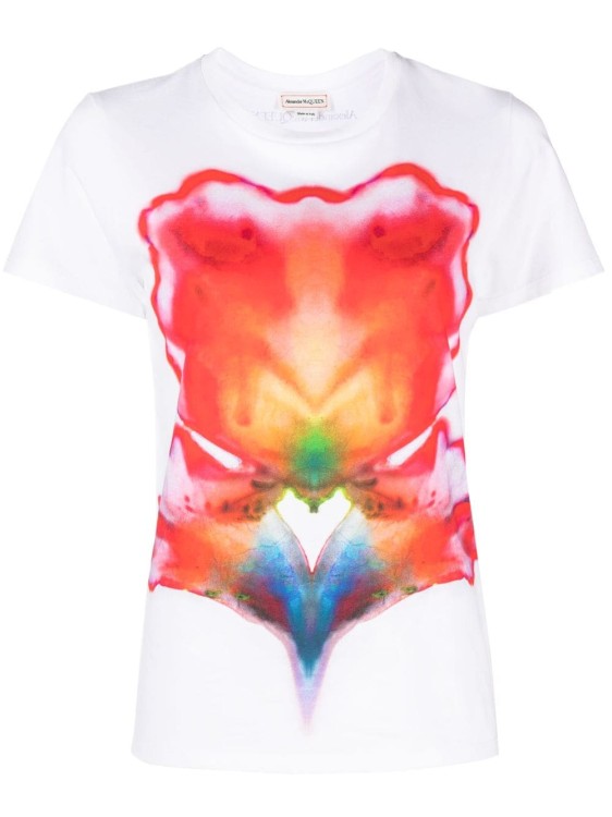 Shop Alexander Mcqueen Abstract T -shirt Print White