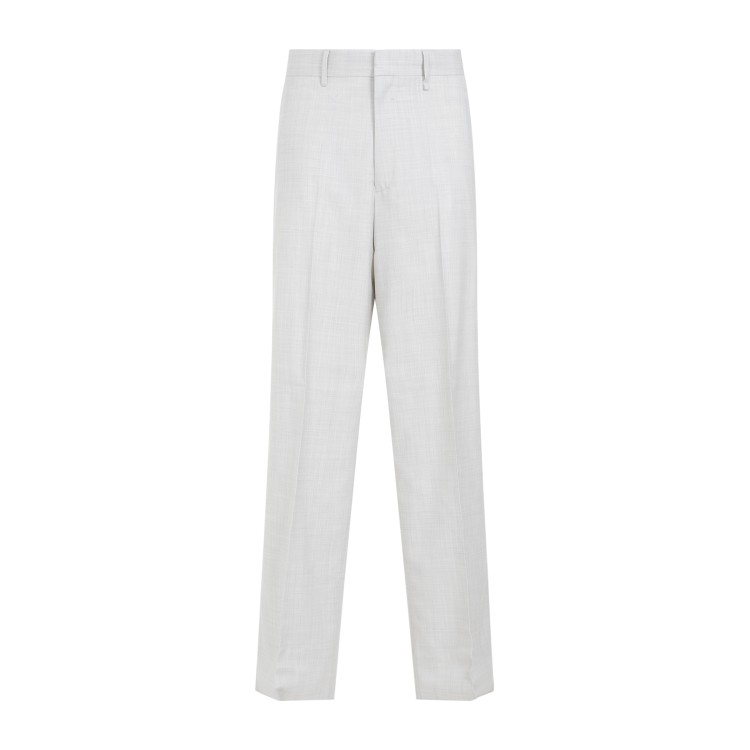 Shop Givenchy Chalk White Virgin Wool Extra Wide Leg Trousers