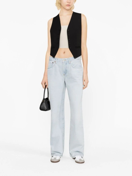 Shop Agolde Fusion High-waist Wide-leg Denim Jeans In White
