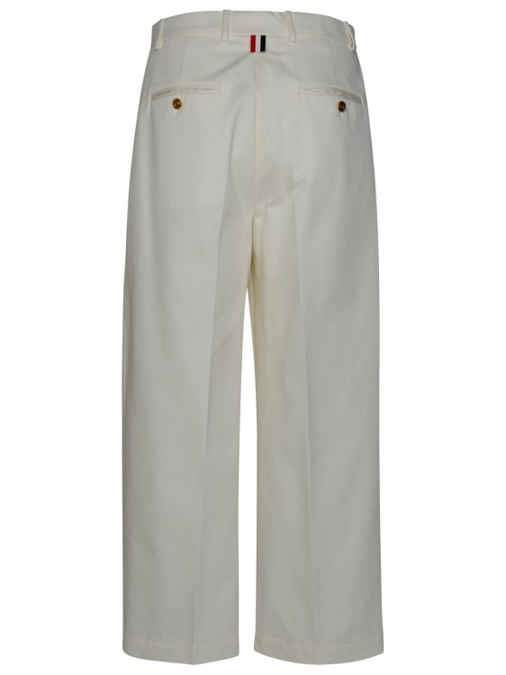 Shop Thom Browne White Cotton Pants