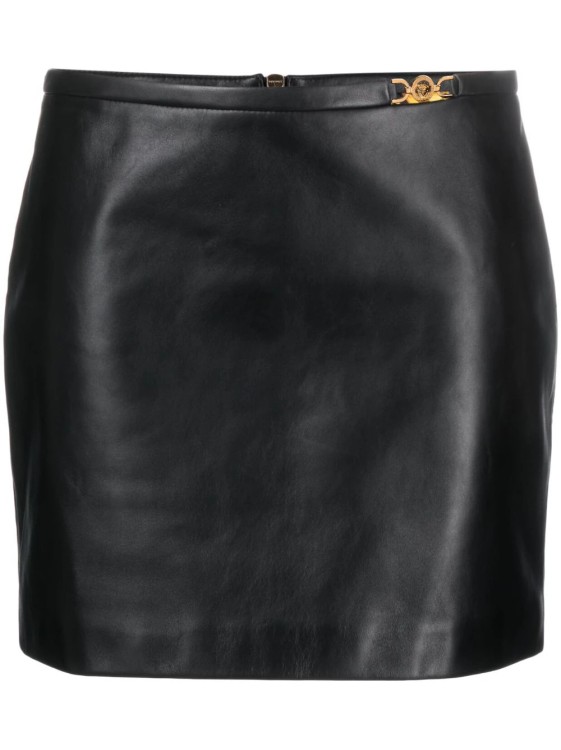 Shop Versace Black Medusa Mini Skirt