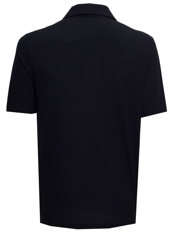 Shop Gaudenzi Blue Cotton Polo Shirt In Black