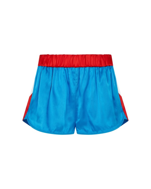 Shop Serena Bute Satin Racer Shorts - Retro Blue