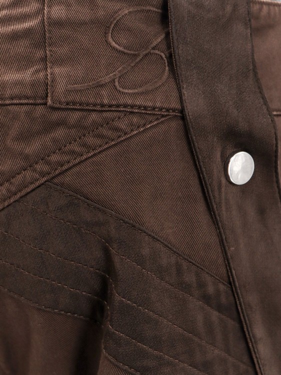 Shop Blumarine Cotton Trouser With Satin Profiles In Black
