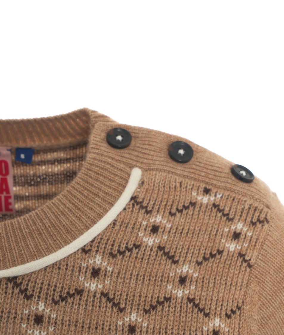 No Name Knit T-shirt In Wool And Cashmere In Brown