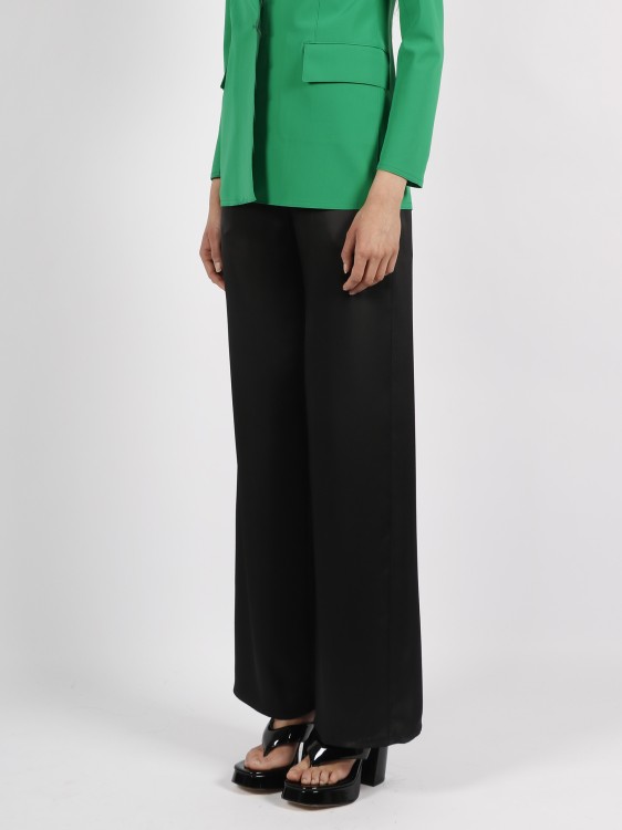 Herno Drawstring Wide-leg Satin Trousers In Black