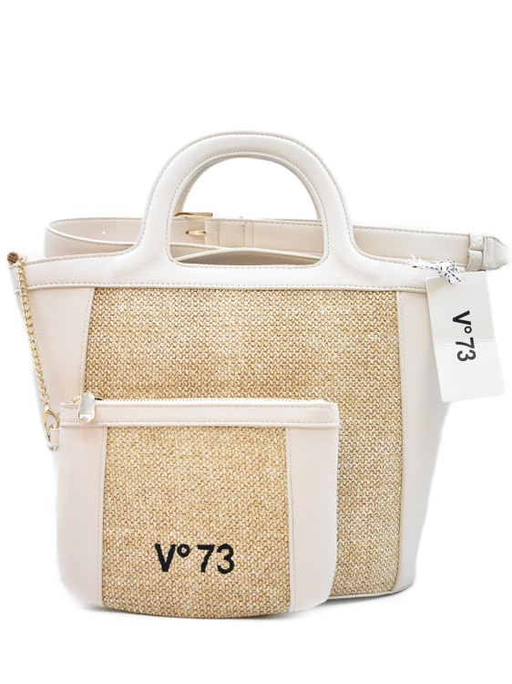V73 White Ecopelle Handbag In Neutrals