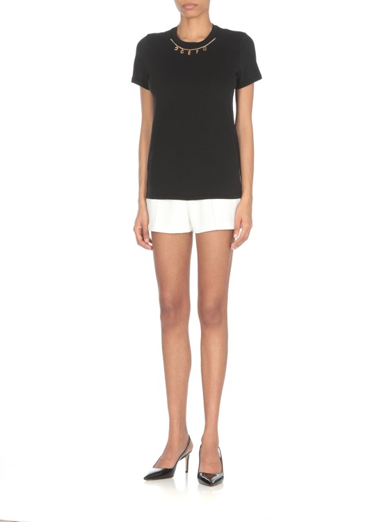 Shop Elisabetta Franchi T-shirt With Charms In Black
