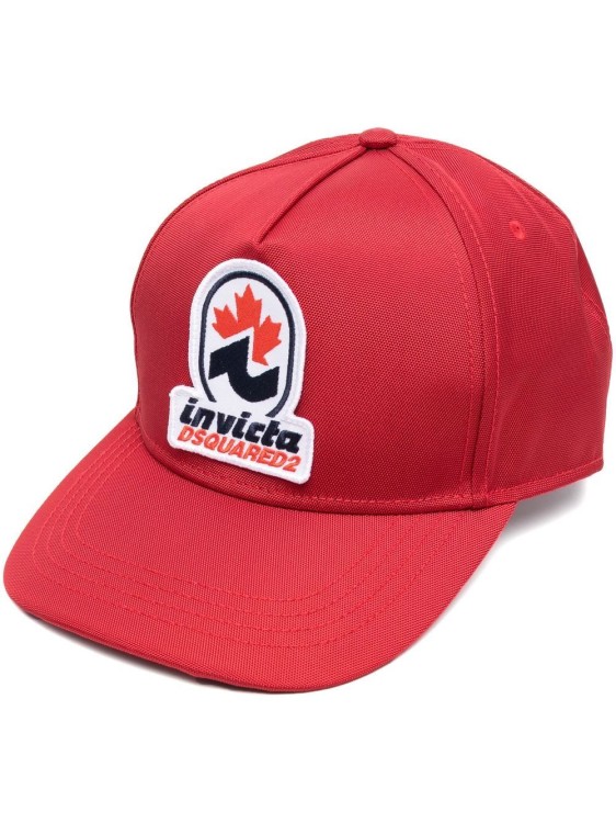 Dsquared2 Invicta Logo Patch Nylon Cap In Red